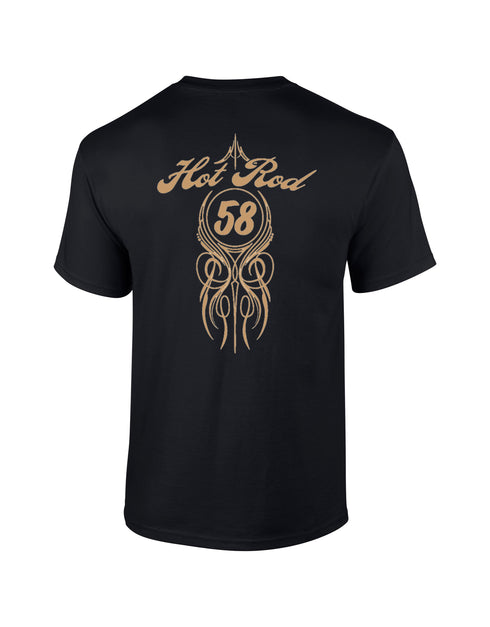 Hotrod 58 T-Shirt Hot Rod Pinstripe Vintage Retro Rockabilly Design