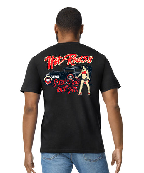 Hotrod 58 T-Shirt Hot Rod Grease Gas Girls Vintage Retro Rockabilly Design