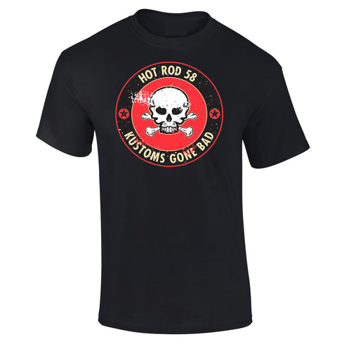 Hotrod 58 T-Shirt Hot Rod Customs Gone Bad Vintage Retro Rockabilly Design