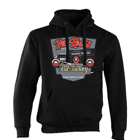 Hotrod 58 Hoody Hoodie Hot Rod Rat Factory Vintage Retro Rockabilly