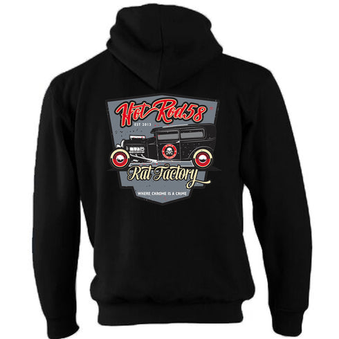 Hotrod 58 Hoody Hoodie Hot Rod Rat Factory Vintage Retro Rockabilly