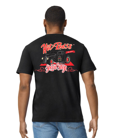 Hotrod 58 T-Shirt Hot Rod Speed Shop Car Vintage Retro Rockabilly Design