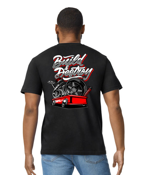 JDM T-Shirt Japanese Modified Automotive Street Drift Drag Race Car Build Destroy 02