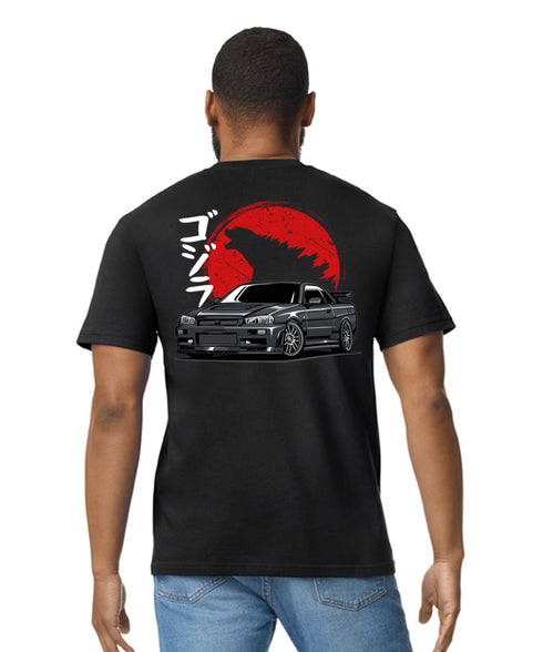 JDM T-Shirt Japanese Modified Automotive Street Drift Drag Race Car Godzilla 05