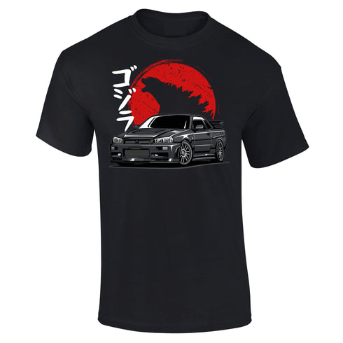 JDM T-Shirt Japanese Modified Automotive Street Drift Drag Race Car Godzilla 05