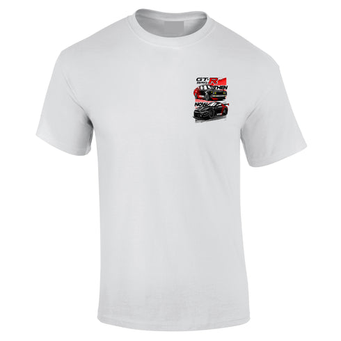 JDM T-Shirt Japanese Modified Automotive Street Drift Drag Race Car Skyline Then Now 19