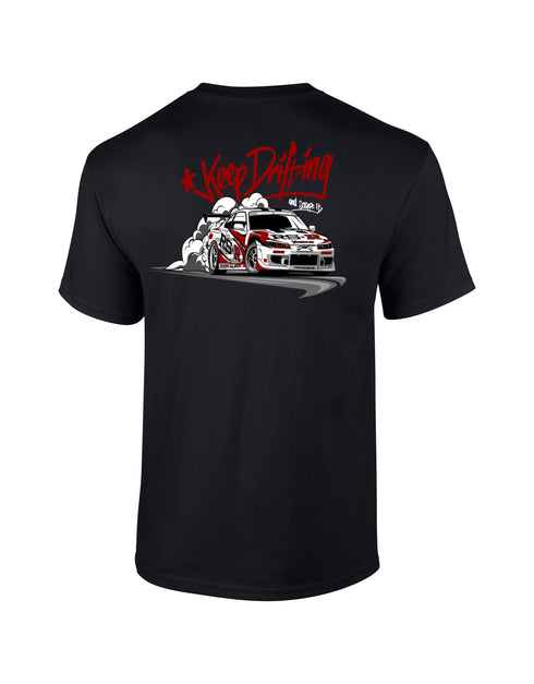 JDM T-Shirt Japanese Modified Automotive Street Drift Drag Race Car Keep Drifting 13