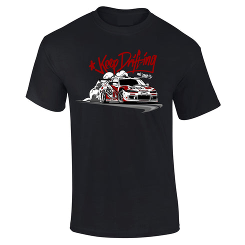 JDM T-Shirt Japanese Modified Automotive Street Drift Drag Race Car Keep Drifting 13