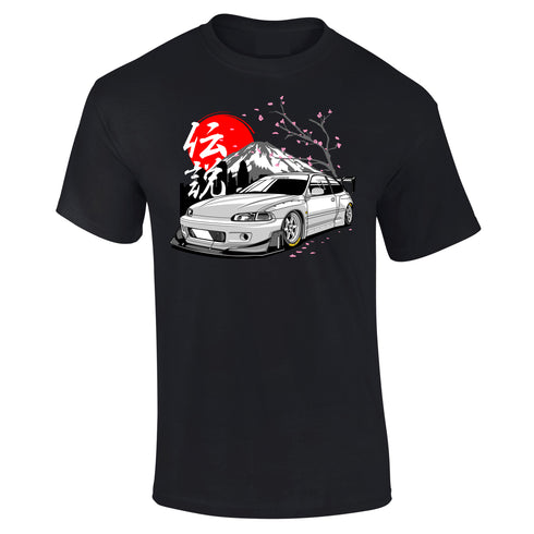 JDM T-Shirt Japanese Modified Automotive Street Drift Drag Race Car Mountain 15