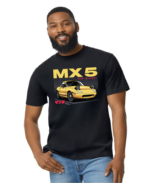JDM T-Shirt Japanese Modified Automotive Street Drift Drag Race Car MX5 Yellow 18