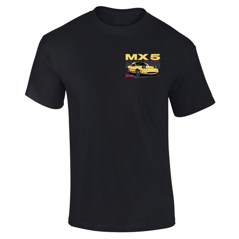 JDM T-Shirt Japanese Modified Automotive Street Drift Drag Race Car MX5 Yellow 18
