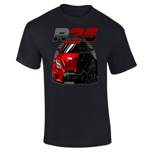 JDM T-Shirt Japanese Modified Automotive Street Drift Drag Race Car R35 Skyline 18