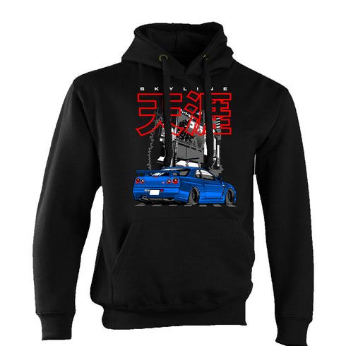 JDM Hoody Hoodie Japanese Modified Automotive Street Drift Drag Race Car Skyline city 22