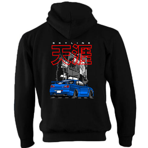 JDM Hoody Hoodie Japanese Modified Automotive Street Drift Drag Race Car Skyline city 22