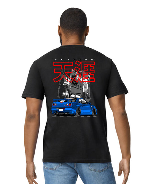 JDM T-Shirt Japanese Modified Automotive Street Drift Drag Race Car Skyline city 22