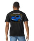 JDM T-Shirt Japanese Modified Automotive Street Drift Drag Race Car Skyline Blue Rear 23