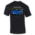 JDM T-Shirt Japanese Modified Automotive Street Drift Drag Race Car Skyline Blue Rear 23