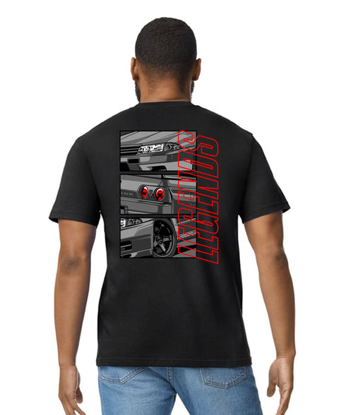 JDM T-Shirt Japanese Modified Automotive Street Drift Drag Race Car Skyline Legends 26