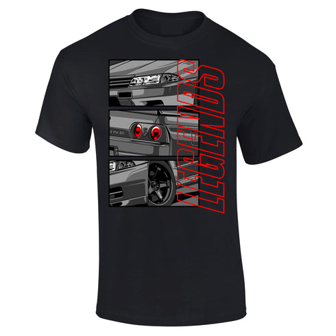 JDM T-Shirt Japanese Modified Automotive Street Drift Drag Race Car Skyline Legends 26