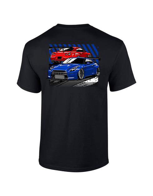 JDM T-Shirt Japanese Modified Automotive Street Drift Drag Race Car Skyline Pair 27
