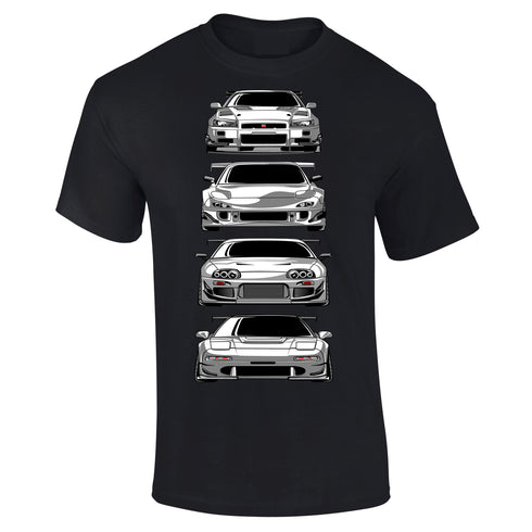 JDM T-Shirt Japanese Modified Automotive Street Drift Drag Race Car Skyline Stack 28