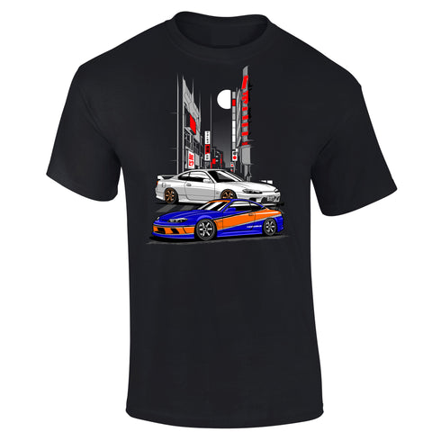 JDM T-Shirt Japanese Modified Automotive Street Drift Drag Race Car Twin Car City 31