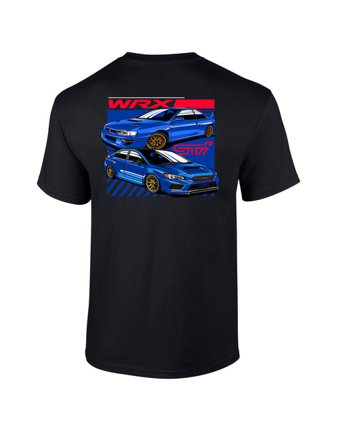 JDM T-Shirt Japanese Modified Automotive Street Drift Drag Race Car WRX Blue 32