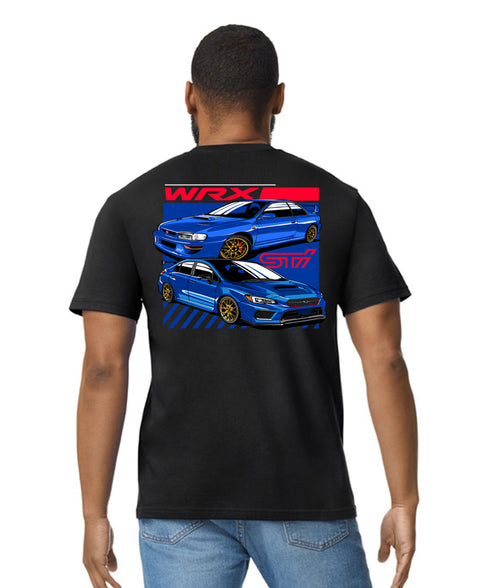 JDM T-Shirt Japanese Modified Automotive Street Drift Drag Race Car WRX Blue 32