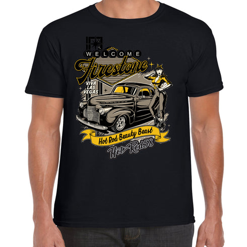 Hotrod 58 Beauty and beast Vintage Rockabilly Hot rod T Shirt