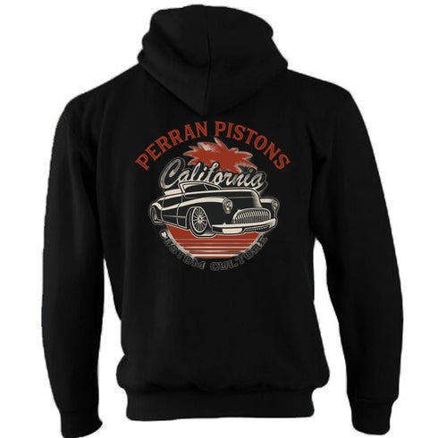 Perran Pistons Biker Hoody Hoodie Classic Hot rod American Car California