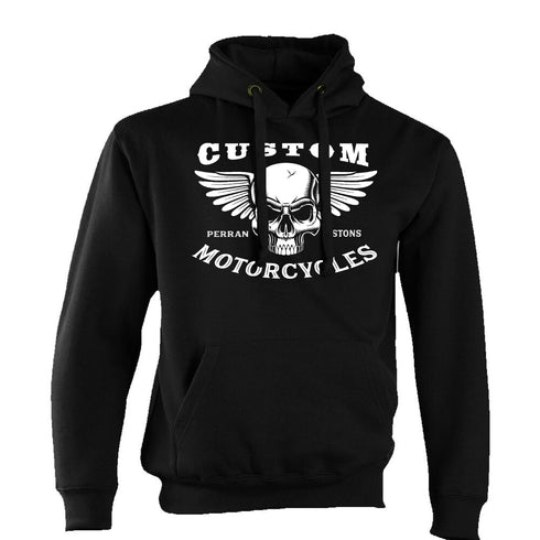 Perran Pistons Biker Hoody Hoodie Classic Bike Custom Chopper Vintage Custom Motorcycles