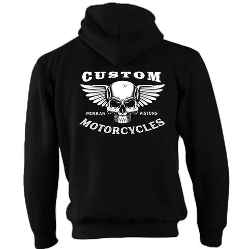 Perran Pistons Biker Hoody Hoodie Classic Bike Custom Chopper Vintage Custom Motorcycles