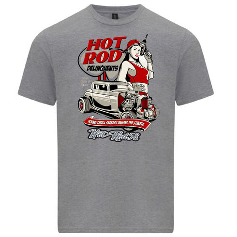 Hotrod 58 Classic Vintage Rockabilly Delinquent Hot rod T Shirt