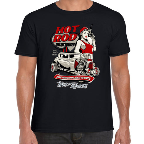 Hotrod 58 Classic Vintage Rockabilly Delinquent Hot rod T Shirt