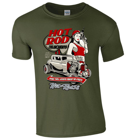 Hotrod 58 Classic Vintage Rockabilly Delinquent Hot rod T Shirt