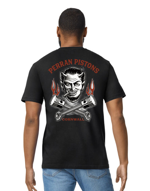 Perran Pistons T-Shirt Devil Piston Custom Motorcyle Biker Chopper Vintage Bike