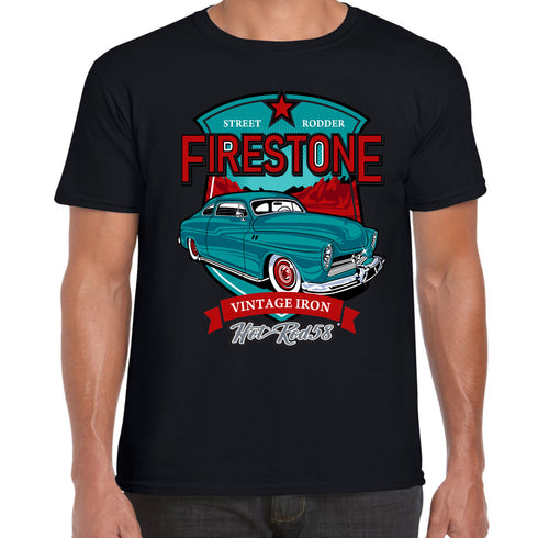 Hotrod 58 Classic Vintage Rockabilly Firestone Hot rod T Shirt