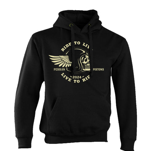 Perran Pistons Biker Hoody Hoodie Classic Bike Custom Chopper Vintage Flying Hemet