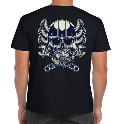 Hotrod 58 Biker Motorcycle Chopper Bobber Blood Gasoline Helmet T-Shirt
