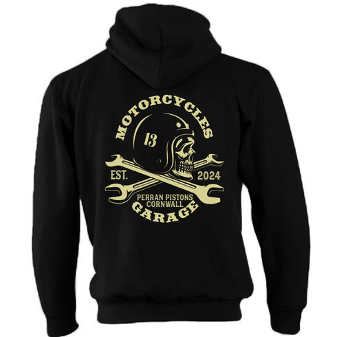 Perran Pistons Biker Hoody Hoodie Classic Bike Custom Chopper Vintage Hemet 13