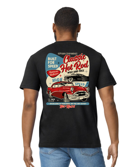 Hotrod 58 T-Shirt Hot Rod Built For Speed Classic Vintage Retro Rockabilly Design