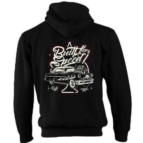 Hotrod 58 Hoody Hoodie Hot Rod Built For Speed Vintage Retro Rockabilly