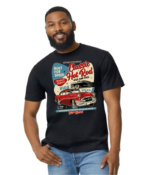 Hotrod 58 T-Shirt Hot Rod Built For Speed Classic Vintage Retro Rockabilly Design