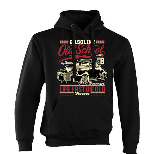 Hotrod 58 Hoody Hoodie Hot Rod Old Skool Gasoline Vintage Retro Rockabilly