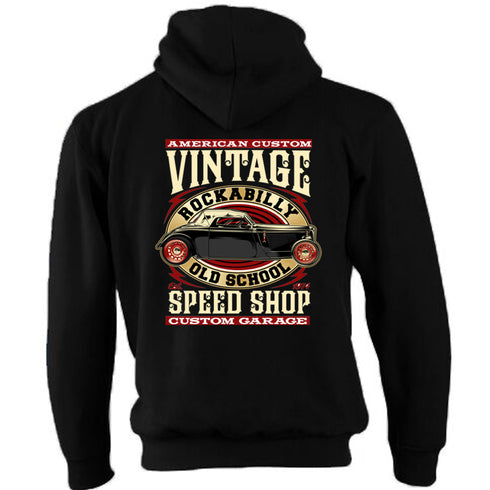 Hotrod 58 Hoody Hoodie Hot Rod Vintage Speed Shop Retro Rockabilly