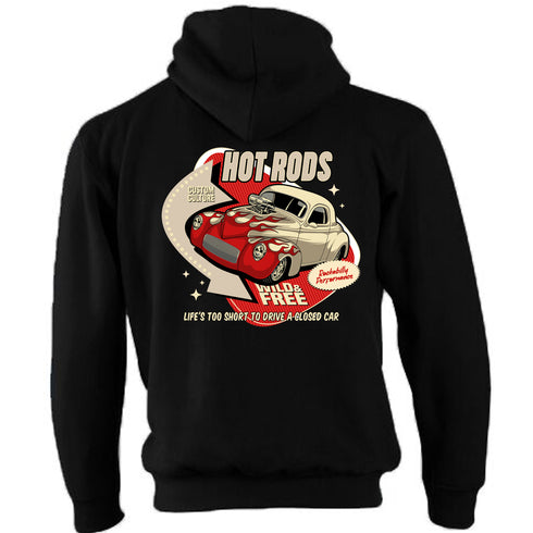 Hotrod 58 Hoody Hoodie Hot Rod Wild Free Vintage Retro Rockabilly