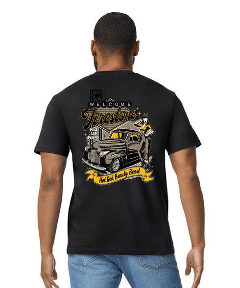 Hotrod 58 T-Shirt Hot Rod Beauty Beast Vintage Retro Rockabilly Design