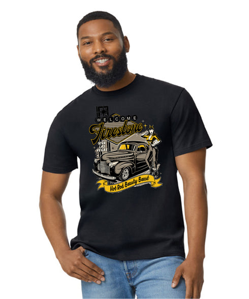 Hotrod 58 T-Shirt Hot Rod Beauty Beast Vintage Retro Rockabilly Design