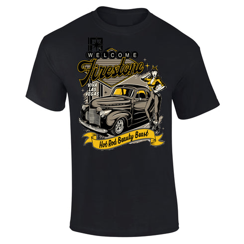 Hotrod 58 T-Shirt Hot Rod Beauty Beast Vintage Retro Rockabilly Design