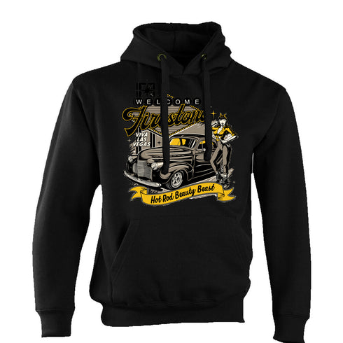 Hotrod 58 Hoody Hoodie Hot Rod Beauty Beast Vintage Retro Rockabilly